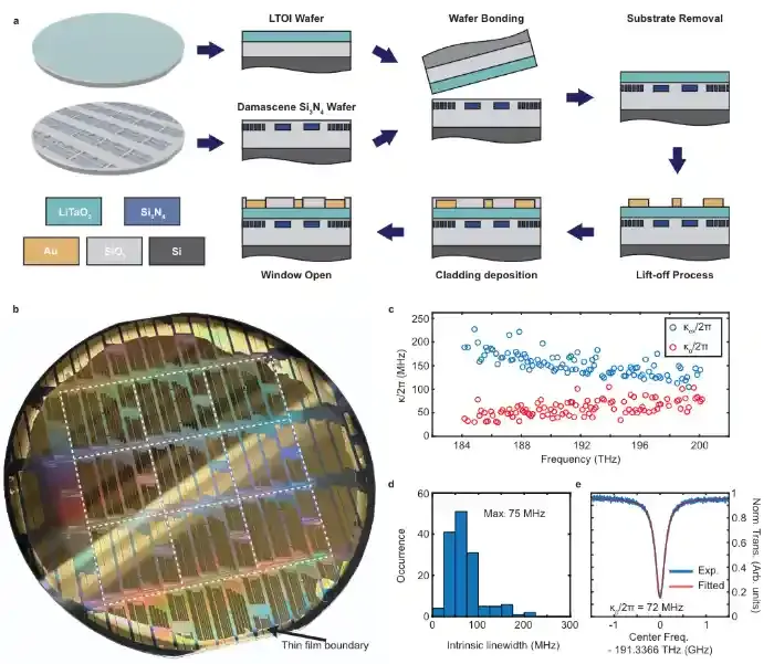 上海微系统所在钽酸锂-氮化硅异质集成光子芯片方面取得进展