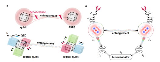 清华大学孙麓岩研究组实现对逻辑量子比特之间量子纠缠的量子纠错保护