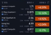 昨夜美股量科公司股价涨跌不一 D-Wave收盘暴跌12.58%