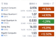 昨夜量子科技概念股出现普遍大涨！